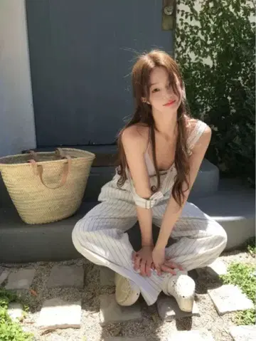 The Barnnet 오버롤 Hickory Striped Denim