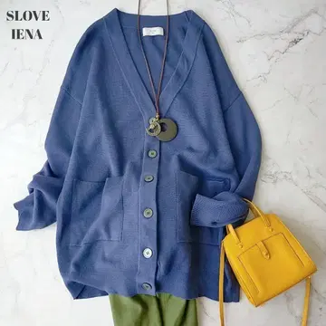 컨디션 최상 슬로브 이에나 V넥 울 가디건 울 혼방 루즈핏