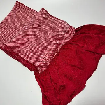 오비 장식 천 순수 실크 쥐색 진홍색 빨간색