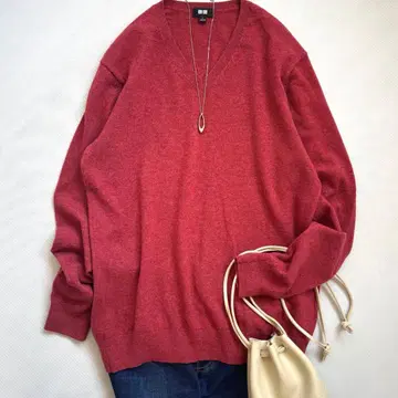 유니클로 캐시미어 V넥 니트 L