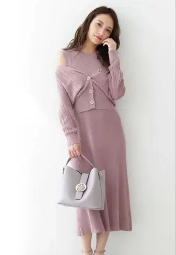 PROPORTION 앙상블 니트 원피스 모카 사이즈 2