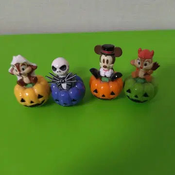 할로윈 디즈니 호박 모양 피규어 4개 세트 오뚝이