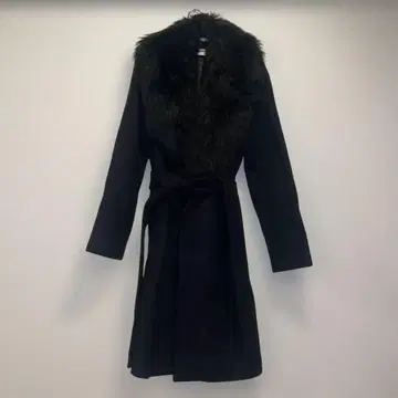 ZARA 퍼 트리밍 블랙 롱 코트