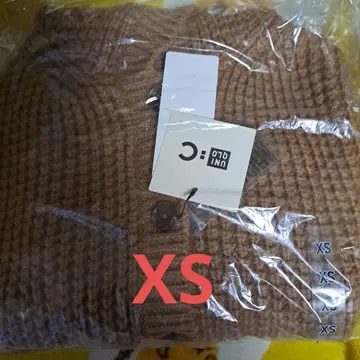 UNIQLO C 와플 니트 후디드 베스트 XS 베이지 택 포함 새상품