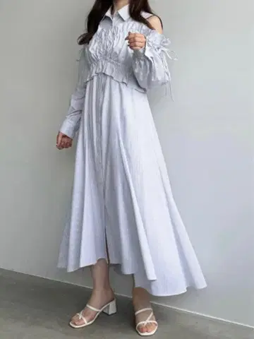 lilian carat 리리안캐럿 스트라이프 셔츠 원피스