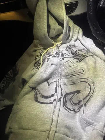 HELLSTAR 그레이 보아 지퍼 후드티