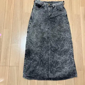 리 블랙 데님 롱 스커트 M