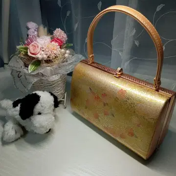 골드 컬러 꽃무늬 일본 의류용 백 금표