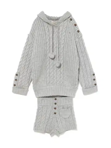 andmary Yara 케이블 니트 세트업 그레이