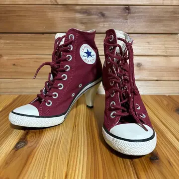 CONVERSE ALL STAR 버건디 하이컷 힐 22.5cm