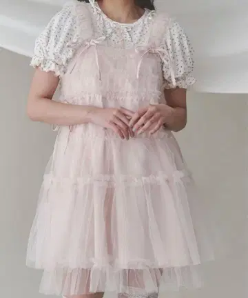 merry jenny 튤 코르셋 미니 원피스 핑크