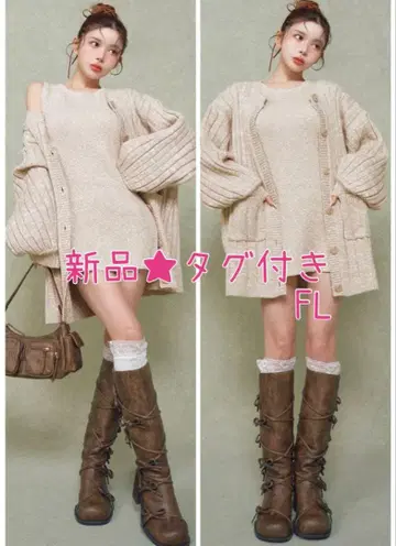 새상품 택 포함 Darich 샤베트 앙상블 니트 미니 원피스 FL