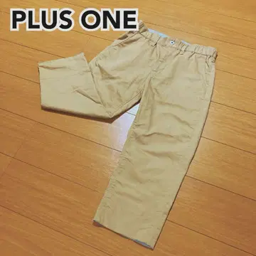 PLUS ONE 베이지 캐주얼 팬츠