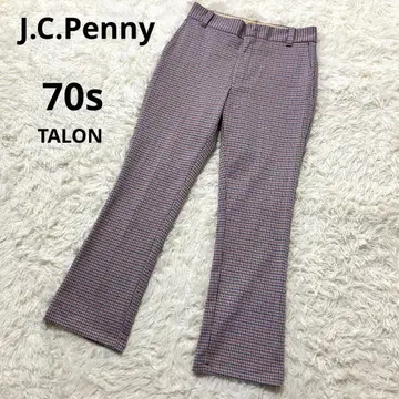 J.C.Penny 70s 플레어 슬랙스 부츠컷 팬츠 체크 무늬