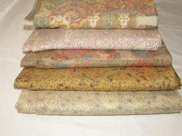 염대도 이중 기모노 5점 묶음 판매 전통 문양 기모노 원단 세트