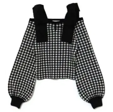 BUBBLES 버블스 샤기 리본 오프숄더 니트