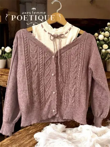 엑시즈팜 오프숄더 니트