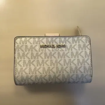 MICHAEL KORS 이단 접이식 지갑 화이트 그레이 핑크