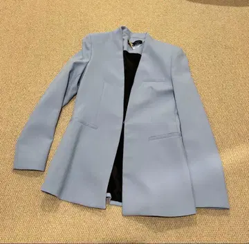 ZARA 라이트 블루 노카라 자켓 M 어깨 패드