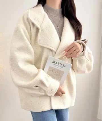 [ mily bilet ] 울라이크 링 니트 스탠드 카라 코트