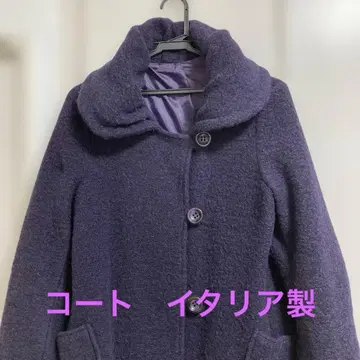 코트 이탈리아제 개성있는 퍼플 M