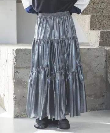 JEANASIS [선택 가능한 기장] 글리터 절개 개더 스커트