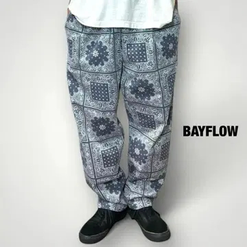 BAYFLOW 셰프 팬츠 반다나 페이즐리 올 패턴 스트레치 이지 팬츠
