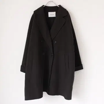 [ 24AW ] Mila Owen 와이드 실루엣 더블 브레스트 코트 블랙