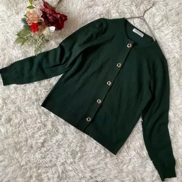 [ OFUON ] 오프온 다크 그린 긴팔 가디건 38(M)