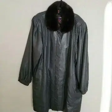 양가죽 코트 일본제 양가죽 프리 사이즈 퍼 포함 그레이