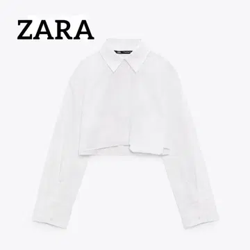 자라 ZARA 크롭 포플린 셔츠 화이트