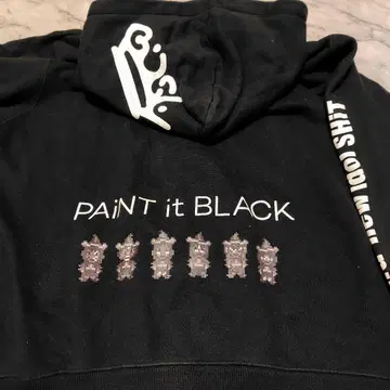 BiSH PAiNT it BLACK 픽셀 후드티 블랙 L 사이즈