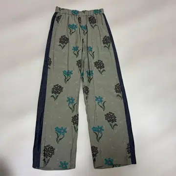 H.A.K 꽃무늬 와이드 팬츠 그레이