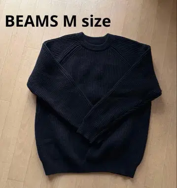 BEAMS 니트 M 사이즈 블랙 크루넥