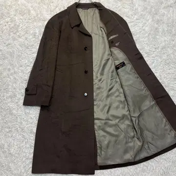 새상품급 캐시미어 100% 스텐카라 코트 롱 A7 XL 상당 카키 히요쿠