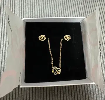 Pandora 무한대 디자인 목걸이와 귀찌 세트