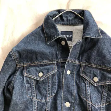 올드 유니클로 데님 자켓 자켓 다크 네이비 네이비 택 L 빈티지 90s