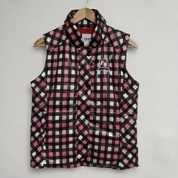 휠라 여성용 다운 베스트 체크 하트 L