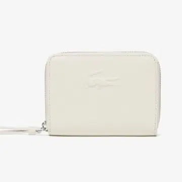 LACOSTE 가죽 코인 케이스 화이트