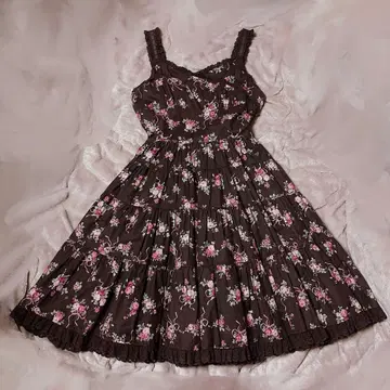 [ Innocent World ] 리본 부케 패턴 JSK 브라운