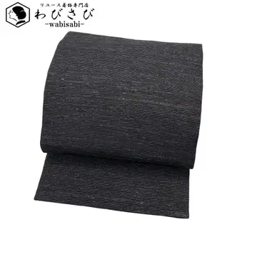 나고야 오비 가로 줄무늬 금은사 블랙 컬러 O-5705