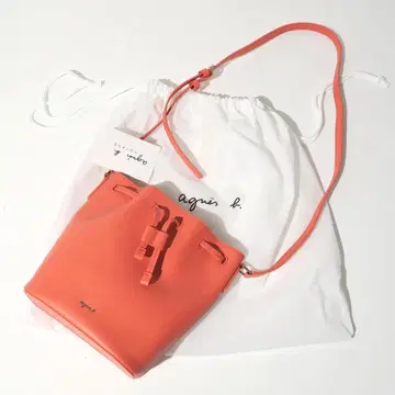 새상품 agnes b. 복조리 숄더백 alice 앨리스 피치 오렌지