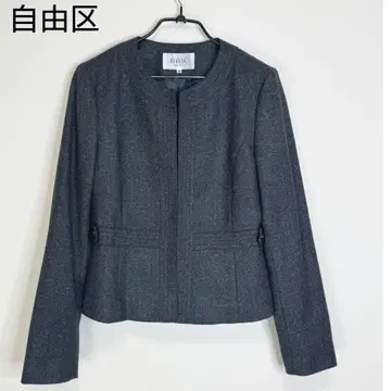 자유구 울, 캐시미어 블렌드 노카라 자켓