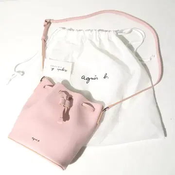 새상품 agnes b. 복조리 숄더백 alice 앨리스 사쿠라 핑크