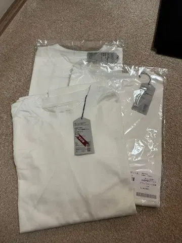 MUJI Labo 크루넥 긴팔 T셔츠 S~M 화이트 3장 세트