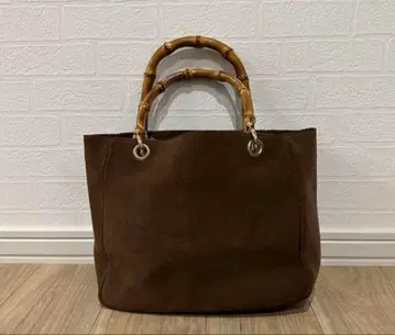 라빠르망 MAURIZIOTAIUTI 대나무 핸들 브라운 스웨이드 백