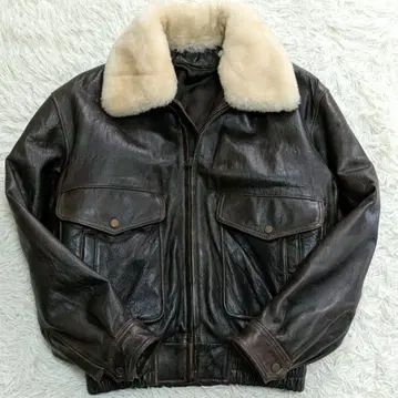 G-1 플라이트 자켓 가죽 자켓 램 가죽 옷깃 보아 L 사이즈