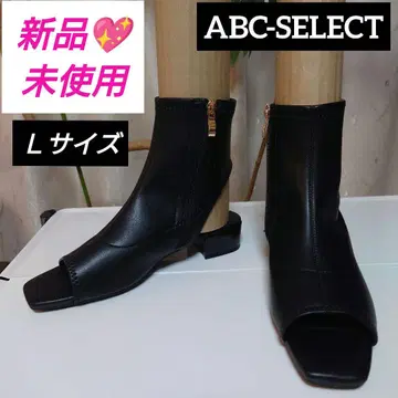 ABC-MART 블랙 오픈토 부티 L 사이즈 숏부츠 블랙