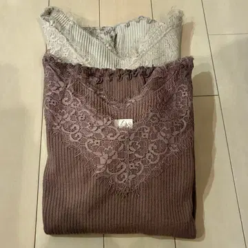 mystic 리브 니트 속기모 V넥 풀오버 2개 세트