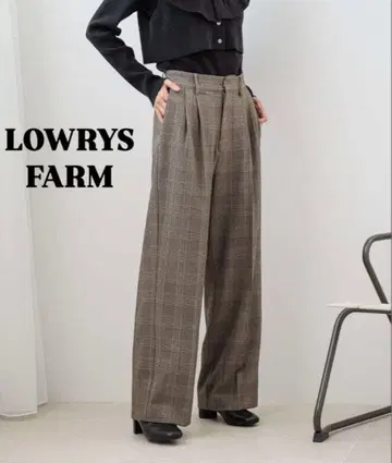 LOWRYS FARM 체크 와이드 팬츠
